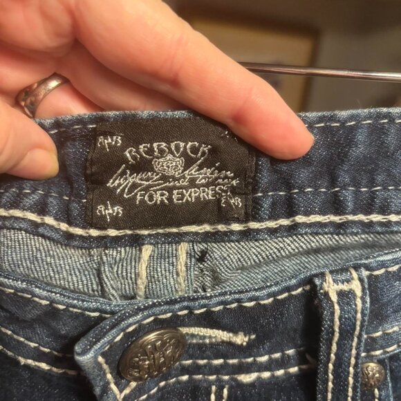 Women's Navy and Blue Jeans - Picture 4 of 5